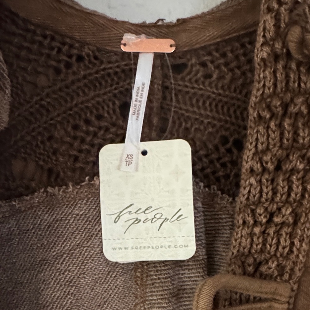 Free People Brown Hooded Knit Cardigan - Picture 5 of 7